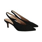 Desa 33718 Siyah Süet Slingback Kadın Topuklu Ayakkabı