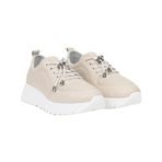 Desa Kadın Kırık Beyaz Lastik Bağcıklı Dolgu Topuklu Deri Sneaker 47215, 40