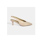 Desa Kadın Krem Slingback Deri Topuklu Ayakkabı