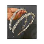 DesaAccessories Gümüş Kristal Taşlı Ikili Nişan Kına Düğün Abiye Tacı