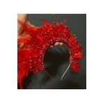 DesaAccessories Kırmızı Tüylü Kına Tacı
