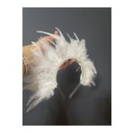 DesaAccessories Kristal Taş İşlemeli Tüylü Gelin, Kına, After Party Tacı