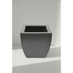 Desen Dekorasyon Zenith 30 cm Kare Kavisli Saksı - İç ve Dış Mekan Modern Metal Saksılık (30x30/20 cm)