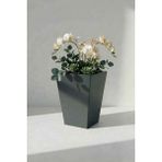 Desen Dekorasyon Zenith 40 cm Dikey Metal Saksı - Iç ve Dış Mekan Modern Dekoratif Saksılık (40X30/20 Cm) - Antrasit