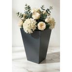 Desen Dekorasyon Zenith 50 cm Dikey Metal Saksı - Iç ve Dış Mekan Modern Dekoratif Saksılık (50X30/20 Cm) - Antrasit