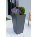 Desen Dekorasyon Zenith 60 cm Dikey Metal Saksı - Iç ve Dış Mekan Modern Dekoratif Saksılık (60X30/20 Cm) - Antrasit