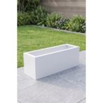 Desen Dekorasyon Zenith 80x27x29 cm Metal Yatay Dikdörtgen Beyaz Saksılık - İç ve Dış Mekan Modern Saksı