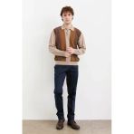Desen Erkek Uzun Kol Polo Yaka Kazak - Vintage Minimalist Stil