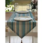 Desen İzmir Desenizmir Keten Efekt Desenli Runner Örtü - Renkli - 40 x 140 cm