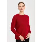 Desen Kadın Minimalist Yuvarlak Yaka Uzun Kol Kazak - Günlük Stil