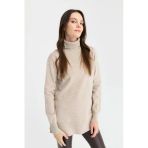 Desen Kadın Oversize Boğazlı Uzun Kol Kazak - Minimalist Stil