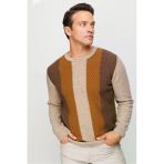 Desen Minimalist Vintage Erkek Uzun Kol Kazak - Regular Fit