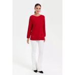 Desen Oversize Uzun Kol Kadın Kazak - Minimalist Stil