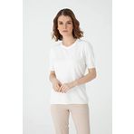 Desen Triko 02420344 Kemik Kadın Bluz