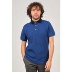Desen Triko 0249812 İndigo Erkek Polo Yaka T-Shirt