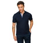 Desen Triko 23201 Lacivert Erkek Polo Yaka Düğmeli Cepli T-Shirt