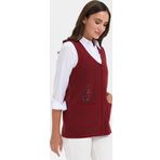 Desen Triko 24001 Kırmızı Kadın Yelek