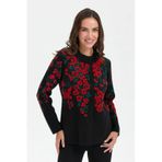 Desen Triko 24019 Siyah Kadın Ceket