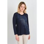 Desen Triko 4541 Lacivert Kadın Bluz