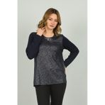 Desen Triko 4589 Lacivert Kadın Bluz