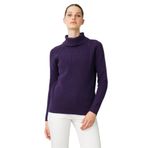 Desen Triko Balıkçı Yaka Boncuklu Yün Kazak, 2XL, 25207, K.Mor, Kadın