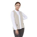 Desen Triko Çelik Örgü Cebi Fermuarlı Düz Triko Yelek, 2XL, Çelik Örgü Fermuarlı Yelek, K.BEJ, Kadın