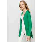 Desen Triko Cepli Uzun Yazlık Ceket, 2XL, 23350, Yeşil, Kadın
