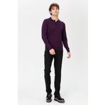 DESEN TRİKO Erkek Basic Polo Yaka İnce Triko Kazak K.Mor Beden;4XL,Renk;K.Mor dsnNM1691