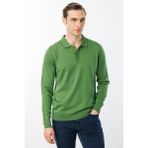 Desen Triko Erkek Basic Polo Yaka Ince Triko Kazak K.yosun - XL