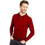 DESEN TRİKO Erkek Basic Polo Yaka İnce Triko Kazak Koyu Kırmızı Beden;L,Renk;K.KIRMIZI dsnNM1652