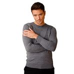 Desen Triko Erkek Basic Sıfır Yaka İnce Triko Kazak 02421603 Füme 4XL