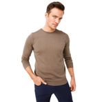 DESEN TRİKO Erkek Basic Sıfır Yaka İnce Triko Kazak Vizon Beden;2XL dsnNM1894