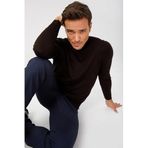 DESEN TRİKO Erkek Basic Tam Balıkçı İnce Triko Kazak K.Kahve Beden;2XL dsnNM2088