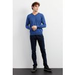 DESEN TRİKO Erkek Basic V Yaka İnce Triko Kazak İndigo Beden;3XL,Renk;İndigo dsnNM1844
