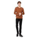 DESEN TRİKO Erkek Basic V Yaka İnce Triko Kazak K.taba Beden;3XL,Renk;K.taba dsnNM1816