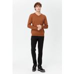 DESEN TRİKO Erkek Basic V Yaka İnce Triko Kazak K.taba Beden;XL,Renk;K.taba dsnNM1821