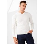 Desen Triko Erkek Basic V Yaka Ince Triko Kazak - XL