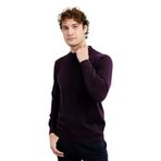 Desen Triko Erkek Basic Yarım Balıkçı İnce Triko Kazak 02421604 K.Mor XXXL
