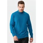 Desen Triko Erkek Basic Yarım Balıkçı Ince Triko Kazak A.petrol - 2XL - Mavi