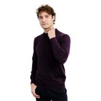 DESEN TRİKO Erkek Basic Yarım Balıkçı İnce Triko Kazak K.Mor Beden;M,Renk;K.Mor dsnNM2063