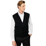 Desen Triko Erkek Cepli Yelek Siyah Beden;4XL,Renk;Siyah
