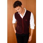DESEN TRİKO Erkek Pike Dokuma Fermuarlı Cepli Triko Yelek Bordo Beden;S,Renk;Bordo dsnNM4588
