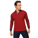 DESEN TRİKO Erkek Polo Yaka Jakarlı Minik Desenli Sweatshirt Bordo Beden;2XL,Renk;Bordo dsnNM9522