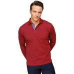 DESEN TRİKO Erkek Polo Yaka Kare Desenli Uzun Kollu Sweatshirt Bordo Beden;4XL,Renk;Bordo dsnNM9438