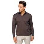 DESEN TRİKO Erkek Polo Yaka Kare Desenli Uzun Kollu Sweatshirt Kahve Beden;2XL,Renk;Kahve dsnNM9424