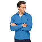 DESEN TRİKO Erkek Polo Yaka Kare Desenli Uzun Kollu Sweatshirt Saks Beden;XL,Renk;Saks dsnNM9416