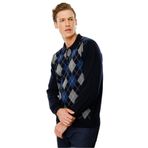 Desen Triko Erkek Polo Yaka Önü Baklava Desenli Yün Kazak K.Lacivert Beden;2XL,Renk;K.Lacivert