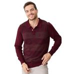 DESEN TRİKO Erkek Polo Yaka Önü Desenli Kazak Bordo Beden;M,Renk;Bordo dsnNM5075