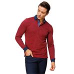 DESEN TRİKO Erkek Polo Yaka Tüy Desenli Sweatshirt Bordo Beden;3XL,Renk;Bordo dsnNM9593