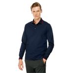 Desen Triko Erkek Polo Yaka Uzun Kollu Sweatshirt Lacivert Beden;4XL,Renk;Lacivert